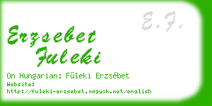 erzsebet fuleki business card
