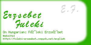 erzsebet fuleki business card